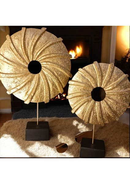 (31 cm -36 cm BOYUNDA)-(19 cm -23 cm Çapında) Kırılmaz Polyester,halka Pervane Figürlü Biblo