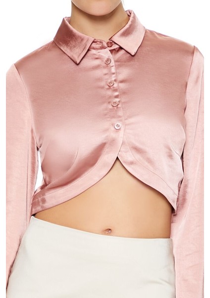 Saten Crop Gömlek indirimleri