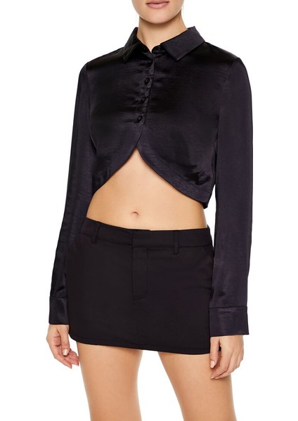 Saten Crop Gömlek indirimleri