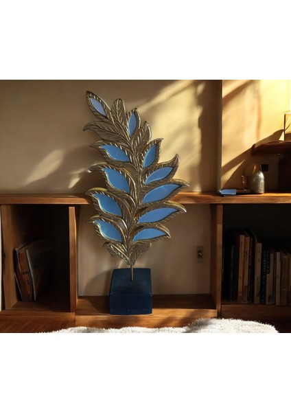 18 cm -35 cm LIK Ebatlarda Kırılmaz Polyester,yaprak Desenli Aynalı Kaideli Biblo