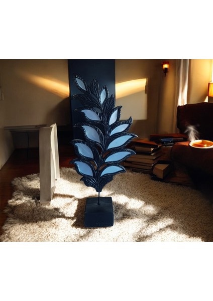 18 cm -35 cm LIK Ebatlarda Kırılmaz Polyester,yaprak Desenli Aynalı Kaideli Biblo