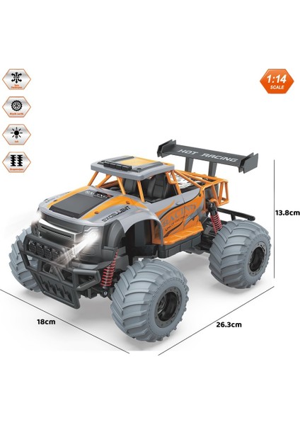Uzaktan Kumandalı Full Fonksiyon 1:14 Şarjlı 2.4g Off-Road Araba Turuncu