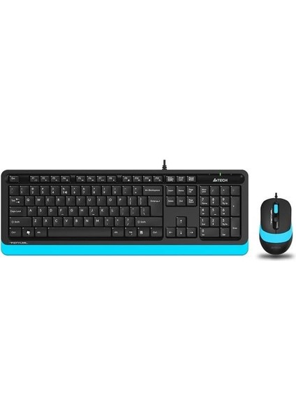 A4 Tech F1010 USB Q Trk Optic Mouse Siyah/mavi Standart Klavye - Mouse Set