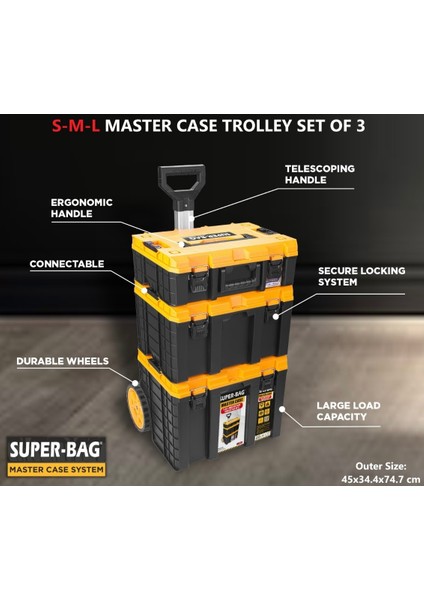 Master Case 3'lü Set Büyük Takım Çantası