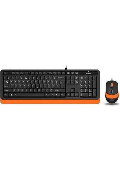 A4 Tech F1010 USB Q Trk Optic Mouse Siyah/turuncu Standart Klavye - Mouse Set