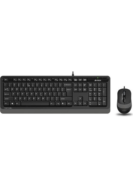 A4 Tech F1010 USB Q Trk Optic Mouse Siyah/gri Standart Klavye - Mouse Set