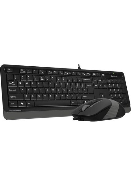 A4 Tech F1010 USB Q Trk Optic Mouse Siyah/gri Standart Klavye - Mouse Set
