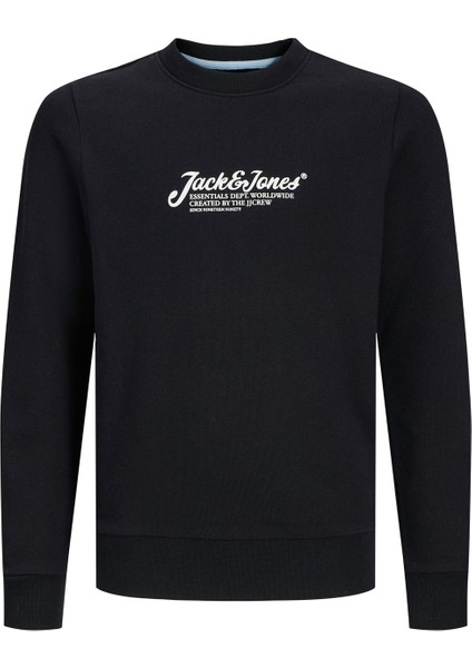 Jjbeau Crew Neck Jnr Siyah Erkek Çocuk Sweatshirt