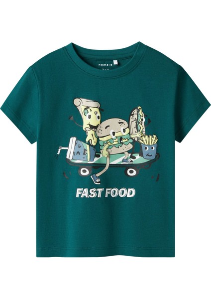 Nmmdellan Nreg Ss Top Box Yeşil Erkek Çocuk Kısa Kol T-Shirt