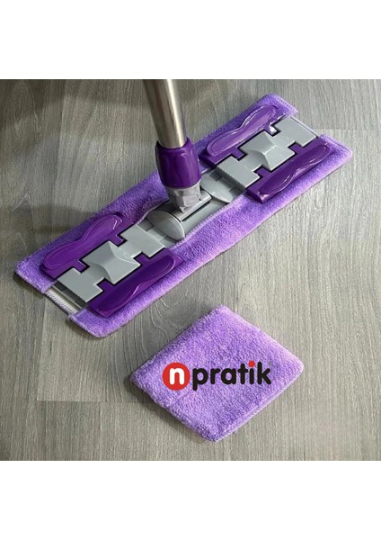 Mikrofiber Mandallı Teleskopik Mop 1 Adet Yedek Bez