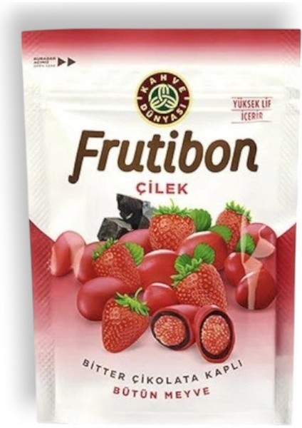 Frutibon Bitter Çikolata Kaplı Çilekli Draje 50 gr
