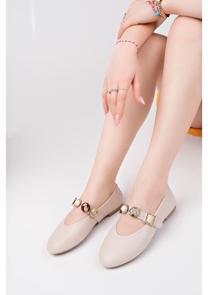 Tokalı Krem Cilt Kadın Ayakkabı fiyatları