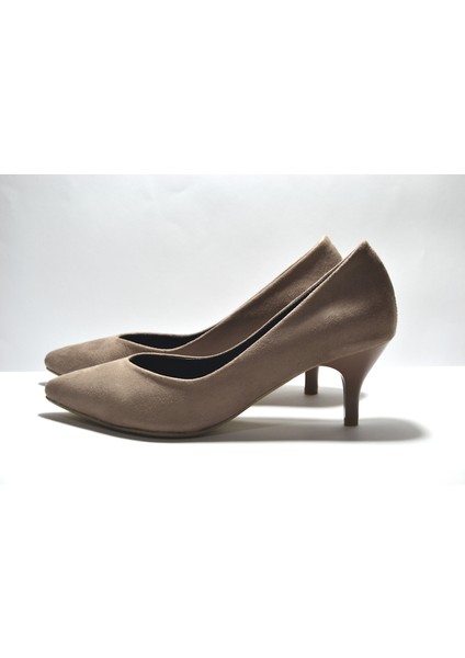 MS613 Nubuk Kısa Topuklu Stiletto Kadın Ayakkabı fiyatları