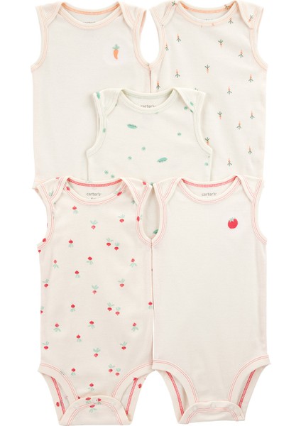Layette Bebek Kısa Kollu Body 5'li Paket