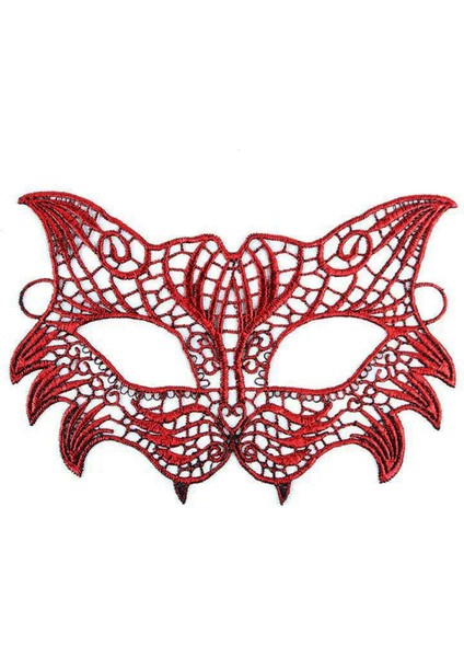 Kırmızı Dantel Masquerade Maskesi 8 No