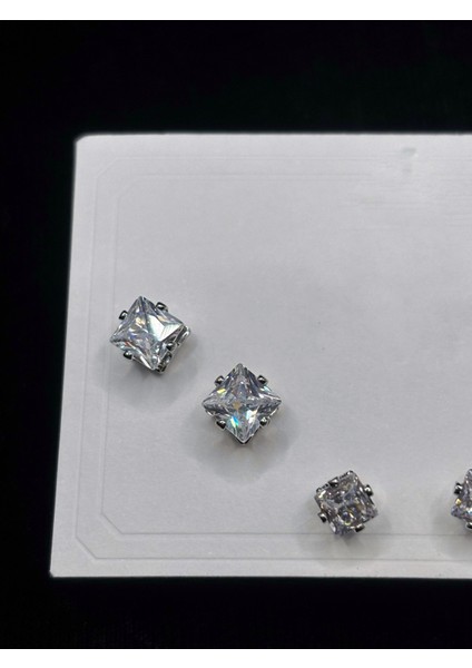 Xupıng Jewelry Zirkon Taşlı Gümüş Renk 6’lı Küpe Seti fırsatları