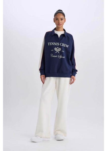 Lacivert Kadın Sweatshirt D7131AX/NV241