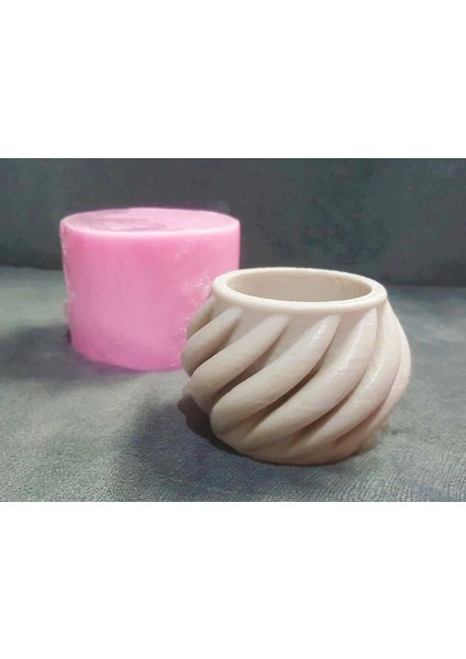Spiral Saksı 9cm Silikon Kalıp K-658