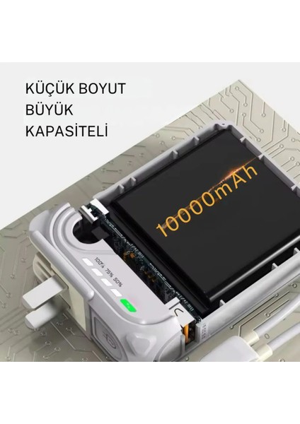 Powerbank 5in1 Magsafe+Kablolu+Kablosuz+Adaptör+Kablo 22.5W 10000MAH Taşınabilir Batarya Hızlı Şarj indirimleri