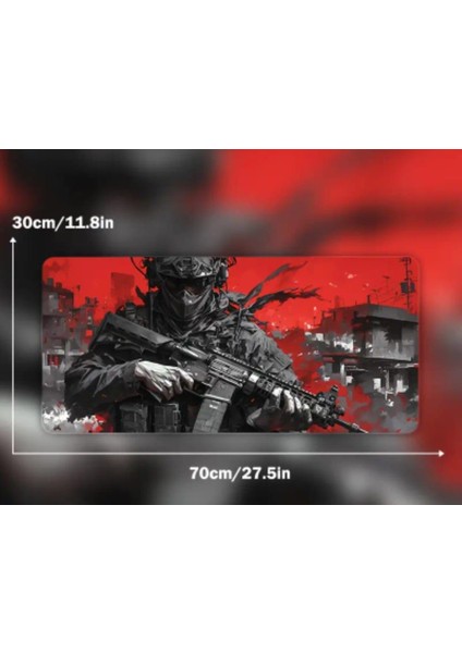 Asker Tasarımlı Kaucuk Taban Su Geçirmez Gamer Mousepad