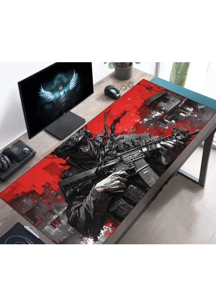 Asker Tasarımlı Kaucuk Taban Su Geçirmez Gamer Mousepad