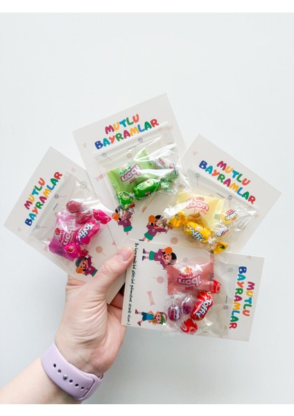 20 Adet Bayram Tebrik Kartı - Bayram Şekeri Kartı - Kurban Bayramı - Ramazan Bayramı Model 1