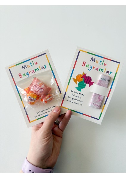 2li Set 20şer Adet Bayram Tebrik Kartı - Bayram Şekeri Kartı - Ramazan Bayramı Model 2 fiyatları