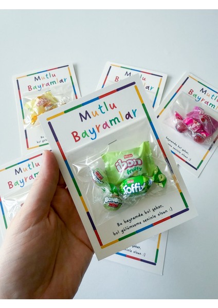 20 Adet Bayram Tebrik Kartı - Bayram Şekeri Kartı - Kurban Bayramı - Ramazan Bayramı Model 2 fiyatları