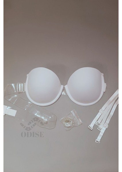 Sırtı Şeffaf Ayarlanabilir Dekolte Abiye Kıyafet Mezuniyet, Düğün Sütyeni (Destekli-Dolgulu) indirimleri