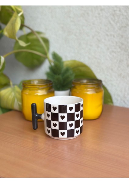 Siyah Kalpli Kupa Bardak , Hediye, Sevgili Kupası, Doğum Günü