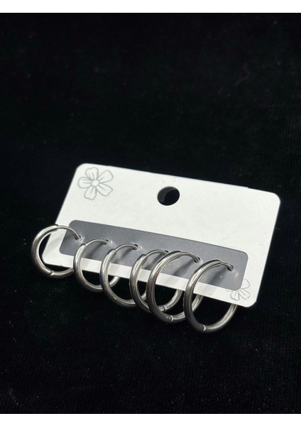 Xupıng Jewelry Gümüş Kaplama 6’lı Geometrik Halka Küpe Seti fiyatları