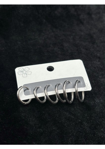 Xupıng Jewelry Gümüş Kaplama 6’lı Geometrik Halka Küpe Seti fırsatları