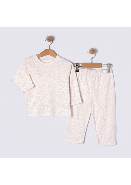 Benekli Kız Bebek Çocuk Hediyelik Pijama Takımı 0-3 Yaş