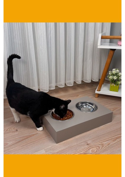 Kedi ve Köpek Kullanımı Için Su ve Mama Kabı Standı