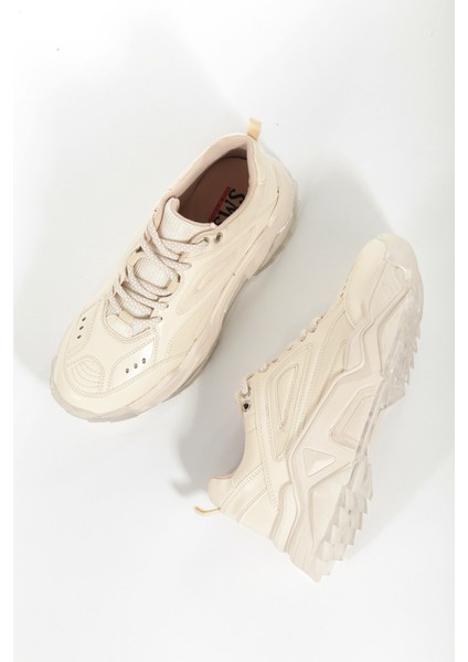 Alba Krem Rengi Sneaker Günlük Kadın Spor Ayakkabı fiyatları