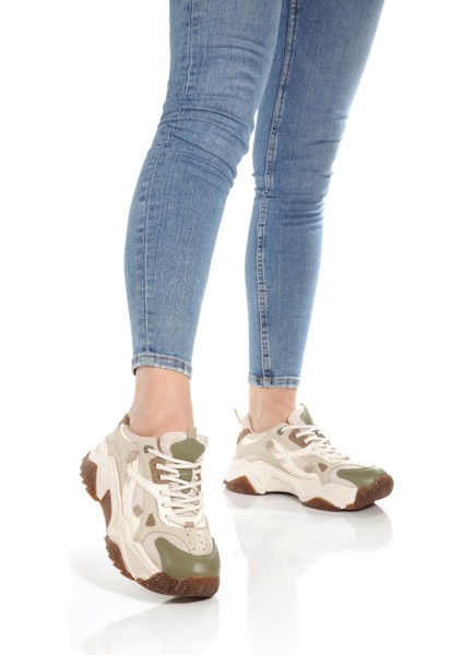 Muca Krem Yeşil Sneaker Günlük Spor Ayakkabı