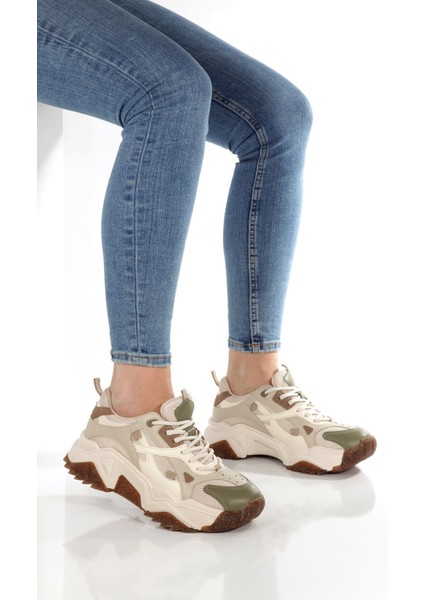 Muca Krem Yeşil Sneaker Günlük Spor Ayakkabı modelleri