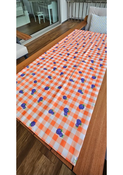 Böğürtlen Pötikare Desenli Çift Taraflı Runner