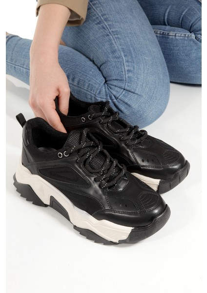 Alba Siyah Sneaker Günlük Kadın Spor Ayakkabı fırsatları