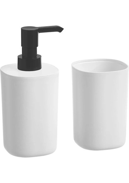 3 Parça Banyo Seti Ikea Plastik Sıvı Sabunluk, Fırçalık ve Katı Sabun Kabı Beyaz Renk fırsatları