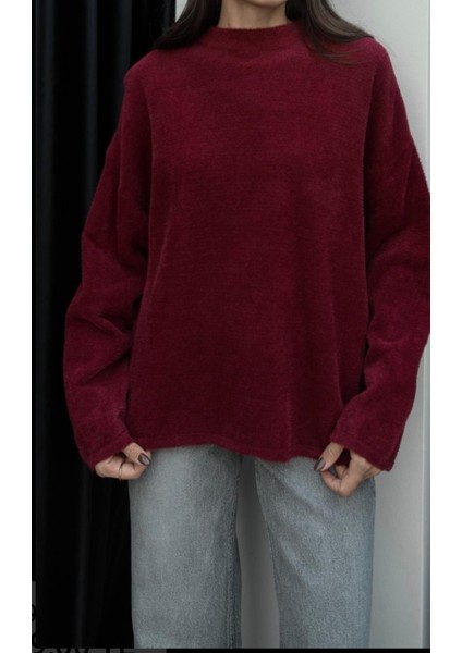 Bisiklet Yaka Yumos Basic Kazak Peluş Kazak modelleri