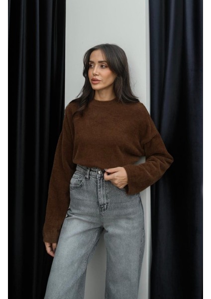 Bisiklet Yaka Yumos Basic Kazak Peluş Kazak