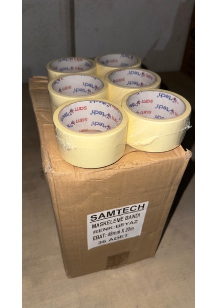 Samtech Maskeleme Bandı Beyaz 48MMX20M