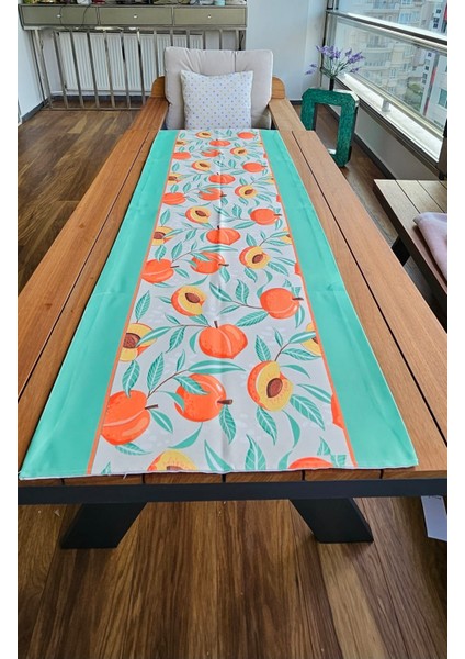 Seaside Şeftali Desenli Çift Taraflı Runner