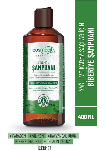 Yağlı ve Karma Saçlar Biberiye Özlü Şampuan 400 ml