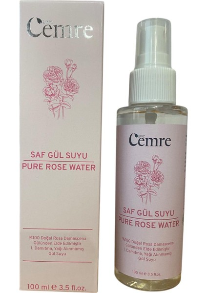 Saf Gül Suyu, 100ML (%100 Doğal Rose Demascena Gülünden Elde Edilmiştir)