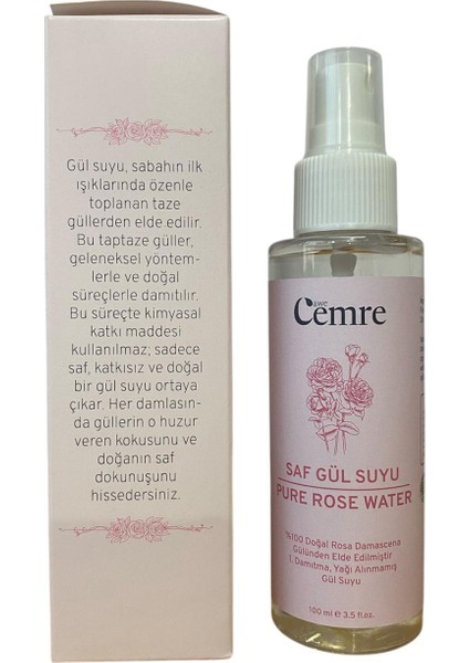 Saf Gül Suyu, 100ML (%100 Doğal Rose Demascena Gülünden Elde Edilmiştir) fiyatları