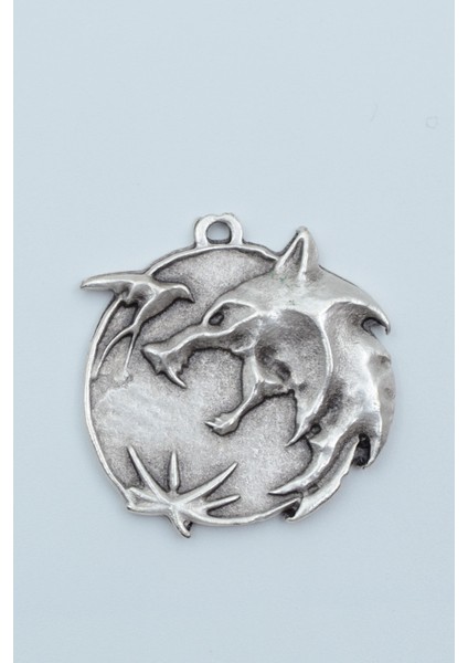 Witcher 3 Madalyon Gümüş Kaplama Kolye Ucu