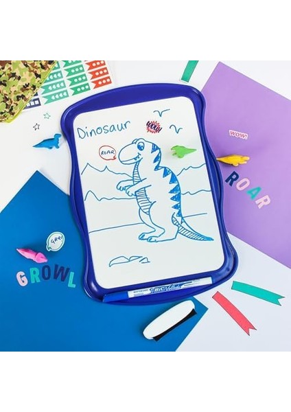 967444 Velleda Cliiip Set Beyaz Tahta (21 x 31 Cm) Silecek; 8 Silinebilir Marker -10'lu Set, Çeşitli Renklerde