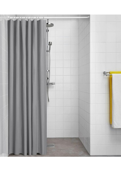 Duş Perdesi 180X200 cm ikea Su Geçirmez Banyo Perdesi Gri Renk Perde